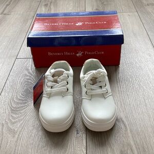 Beverly Hills Polo Club White Sneaker Shoes Boys 11 Toddler NWT Easter Spring